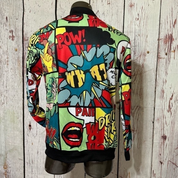REASON CLOTHING BRAND comic strip printed 2 Piece Men’s Track Suit large NWT 90s - Picture 2 of 11